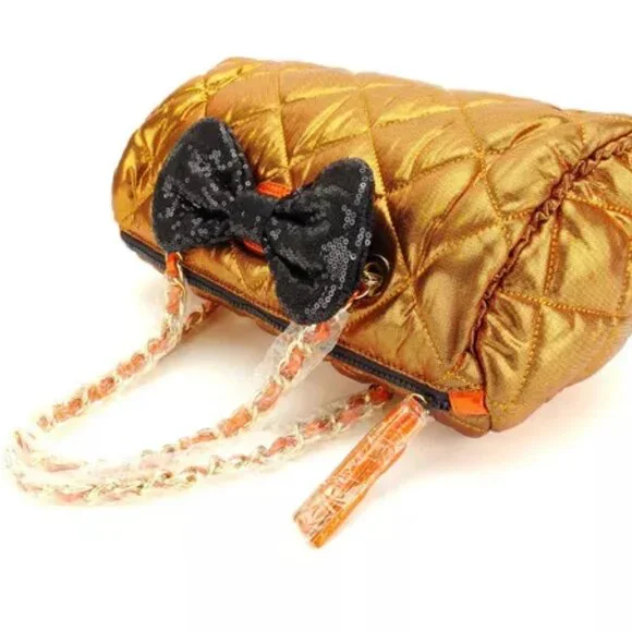 Samantha Vega Handbag Orange Black Woman Authentic Used